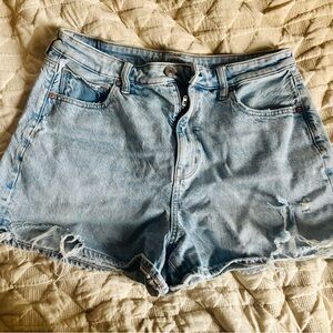American Eagle Light Blue Denim Mom Shorts 12